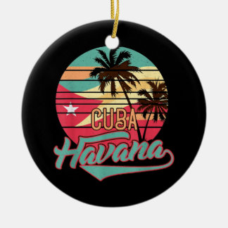 Décoration En Céramique Retro Havana Cuba Tee Vintage