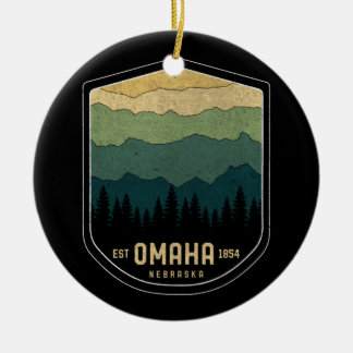 Décoration En Céramique Retro Omaha Nebraska NE Montagnes d'Etat Vintage