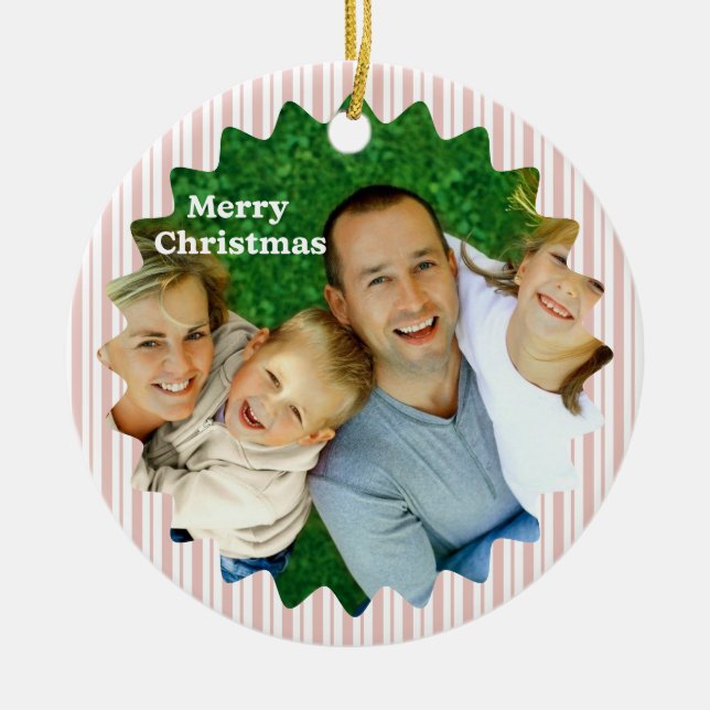 Décoration En Céramique Retro Red Christmas Party Striped  (Devant)