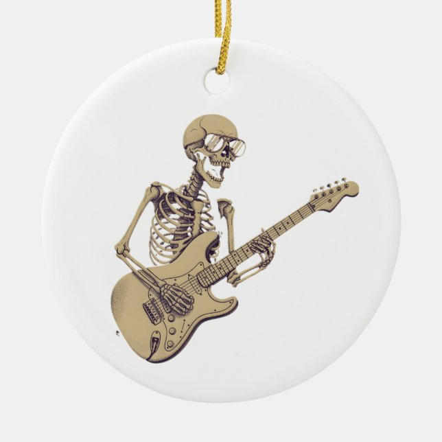 Décoration En Céramique Retro Rock Skeleton Guitar Graphic (Devant)