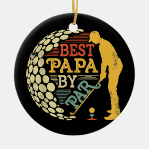 Décoration En Céramique Retro Vintage Best Papa By Par Par Tee Men Golfing