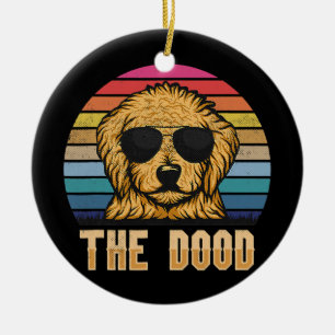 Décoration En Céramique Retro Vintage Goldendoodle Dood Don Papa Maman