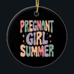 Décoration En Céramique Révélation de grossesse Fille enceinte Fête prénat<br><div class="desc">Révélation de grossesse Fille enceinte Fête prénatale d'été</div>