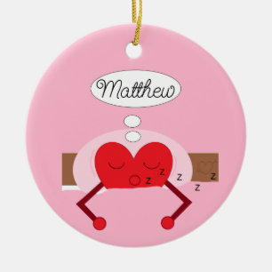 Décoration En Céramique Rêves de coeur teintes rose