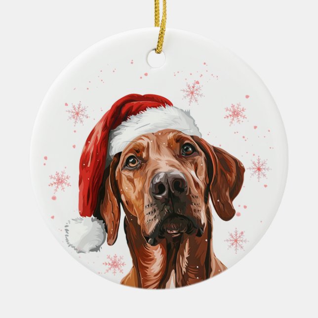Décoration En Céramique Rhodesian Ridgeback Dog Christmas Personalized (Devant)