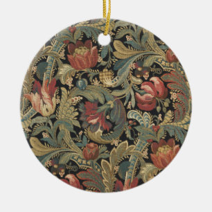 Décoration En Céramique Riche brocart de tapisserie florale antique victor