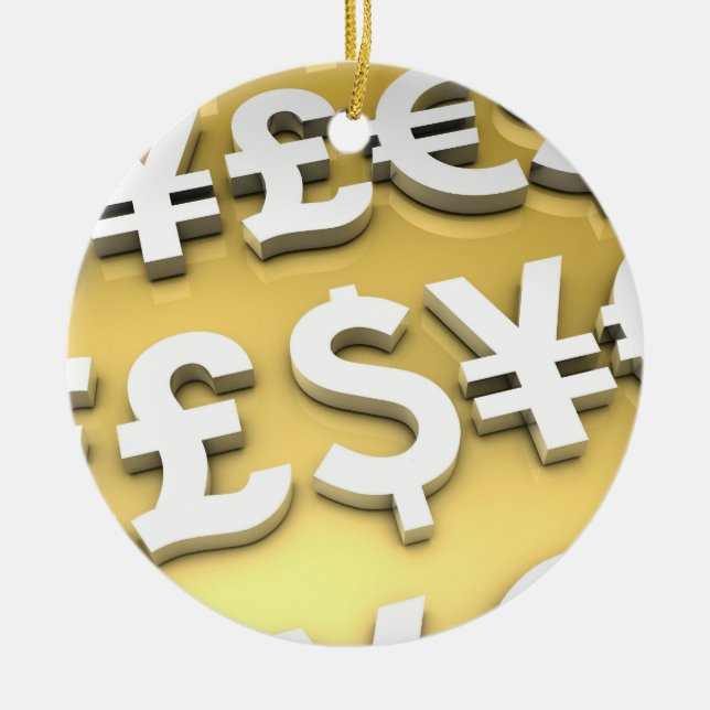 Décoration En Céramique Richesse de finance internationale d'or de devises (Devant)