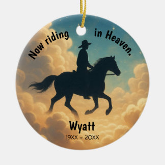 Décoration En Céramique Riding in Heaven Personalized Christmas Ornament