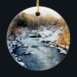 Décoration En Céramique Rivière Winter<br><div class="desc">Ornement en céramique de la rivière d'hiver</div>