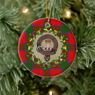 Décoration En Céramique Robertson Badge & Tartan Noël personnalisé