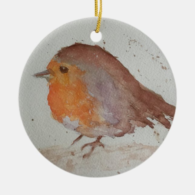 Décoration En Céramique Robin pour aquarelle (Devant)
