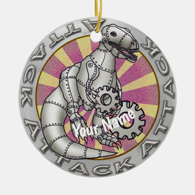 Décoration En Céramique Robot scifi dinosaure (Devant)