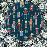 Décoration En Céramique Robots Vintages rétro<br><div class="desc">Des robots retro vintages amusants,  que Grand-père a probablement fait dans son atelier.</div>