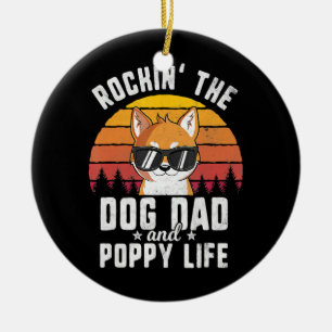 Décoration En Céramique Rockin Chien Papa Et Poppy Life Shiba Inu Cadeau T