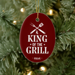 Décoration En Céramique Roi du Grill personnalisé pour Noël