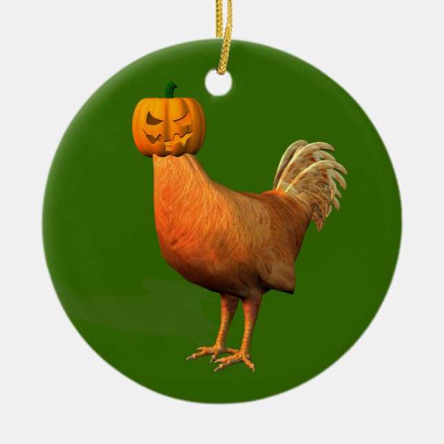 Décoration En Céramique Rooster d'Halloween (Devant)