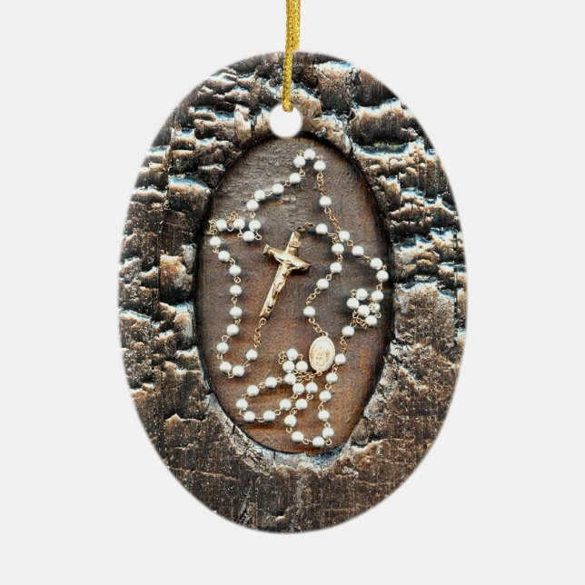 Décoration En Céramique Rosaire & Prière Pour La Guérison (Devant)