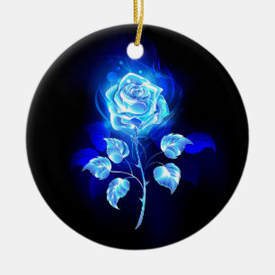 Décoration En Céramique Rose bleu brûlant