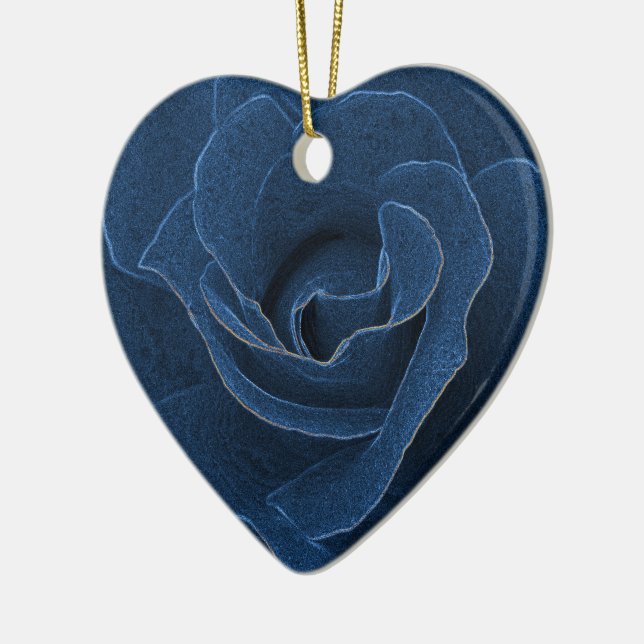 Décoration En Céramique Rose bleu velours (Gauche)