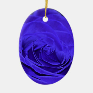 Décoration En Céramique Rose en velours bleu