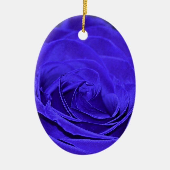Décoration En Céramique Rose en velours bleu (Devant)