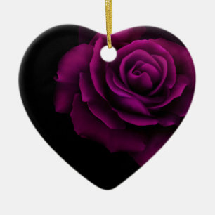 Décoration En Céramique Rose Fleur Violet-Rouge Gothique