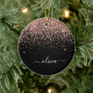 Décoration En Céramique Rose Gold - Blush Pink Black Parties scintillant N