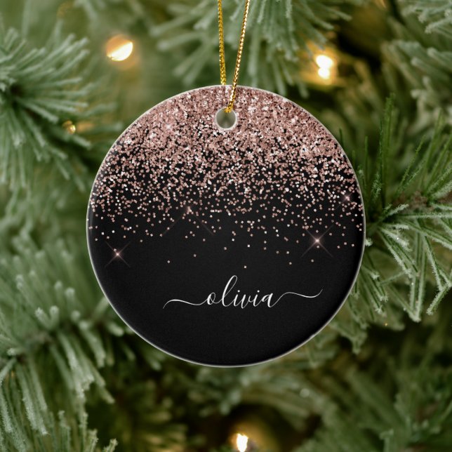 Décoration En Céramique Rose Gold - Blush Pink Black Parties scintillant N (Arbre)