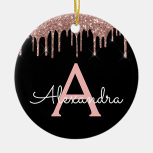Décoration En Céramique Rose Gold - Blush Pink Black Parties scintillant N