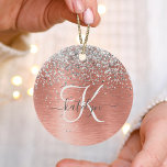 Décoration En Céramique Rose Gold brossé Parties scintillant métallique No<br><div class="desc">Personnalisez facilement ce design de céramique chic branché avec une jolie parties scintillant brillante en argent sur un arrière - plan métallique brossé en or rose.</div>