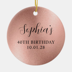 Décoration En Céramique Rose Gold Glam Foil 40e Anniversaire Photo