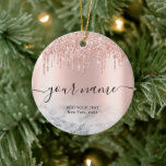 Décoration En Céramique Rose Gold Parties scintillant Drivers Élégant Chic<br><div class="desc">Rose Gold Parties scintillant Drives Élégant Chic Script Nom de l'ornement céramique Graduation,  Noël,  Gardien de vacances,  Bridesmaid,  Douche de mariée</div>