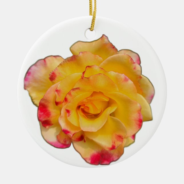 Décoration En Céramique Rose jaune et rose (Devant)