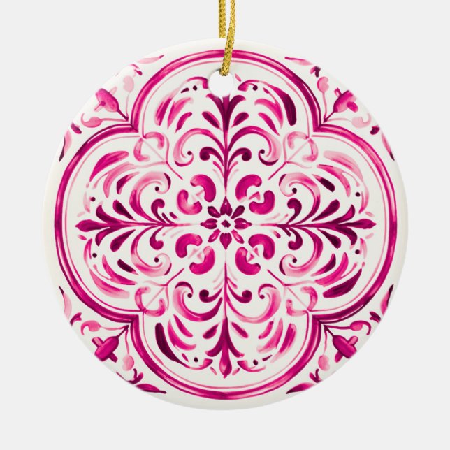 Décoration En Céramique Rose Majolique (Devant)