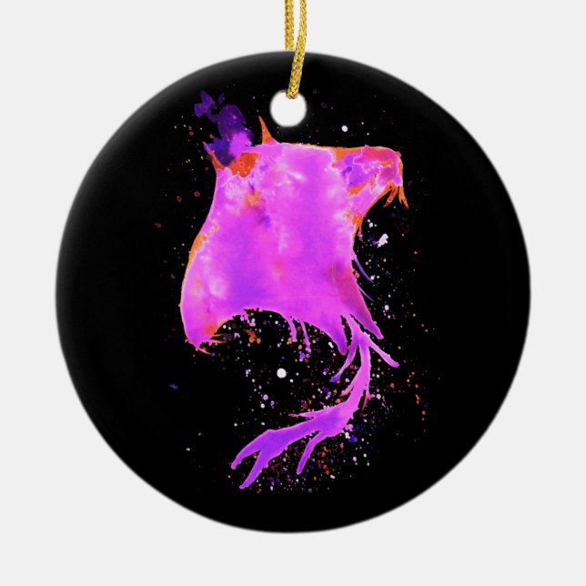 Décoration En Céramique Rose Manta Ray (Devant)