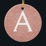 Décoration En Céramique Rose Rose Parties scintillant Or & Monogramme étin<br><div class="desc">Parties scintillant Rose Rose Gold Faux et Élégant monogramme ornement de Noël. Cet ornement peut être customisé pour inclure votre nom initial et prénom.</div>