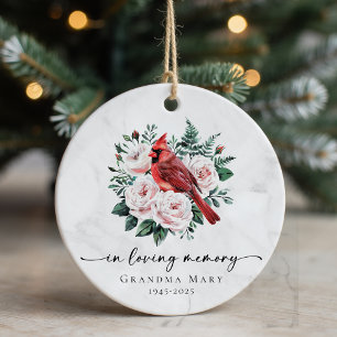 Décoration En Céramique Roses cardinaux rouges dans la sympathie mémoire