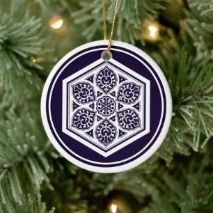 Décoration En Céramique Rosette turque vintage Art vectoriel géométrique