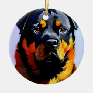 Décoration En Céramique Rottweiler