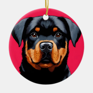 Décoration En Céramique Rottweiler