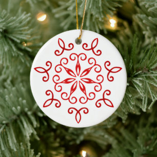 Décoration En Céramique Rouge blanc Joli Noël traditionnel décoratif