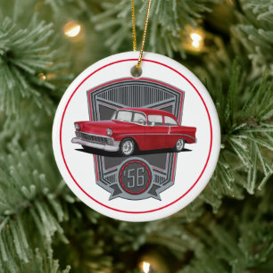 Décoration En Céramique Rouge classique 1956 Tri Cinq