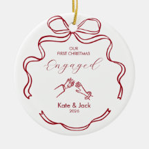 Rouge Coquette Premier Noël Fiançailles Sur Mesure