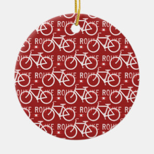 Décoration En Céramique Rouge de motif de cycliste de bicyclette de Fixie