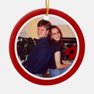 Décoration En Céramique Rouge et blanc - bilatéraux