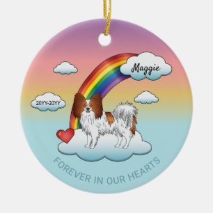 Décoration En Céramique Rouge Et Blanc Papillon Cute Dog Rainbow Memorial