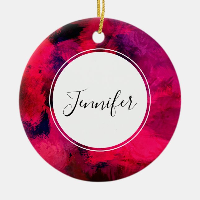 Décoration En Céramique Rouge foncé et violet Gras & Abstrait moderne (Devant)