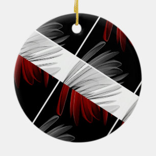 Décoration En Céramique Rouge Gris Pétale Conception Acrylique Mur Horlog