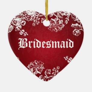 Décoration En Céramique Rouge victorien de Flourish de faveur élégante de