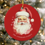 Décoration En Céramique Rouge Vintage Aquarelle Noël du Père Noël<br><div class="desc">Célébrez la saison festive avec notre Aquarelle Vintage Rouge Noël de Noël de Noël de Noël de Noël de l'Ornement! Ce charmant ornement présente un design nostalgique du Père Noël et un arrière - plan élégant, alliant charme vintage et modernité. Parfait pour ajouter une touche festive à votre sapin de...</div>
